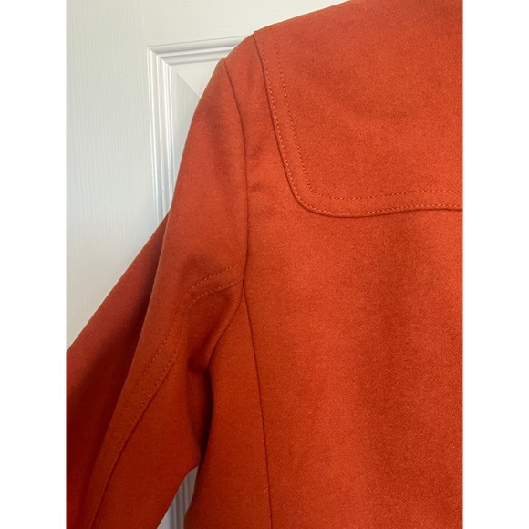 Vtg GAP Full Zip Toggles Collar 100% Wool Coat Color Burnt Orange Womens Size M - Picture 8 of 16